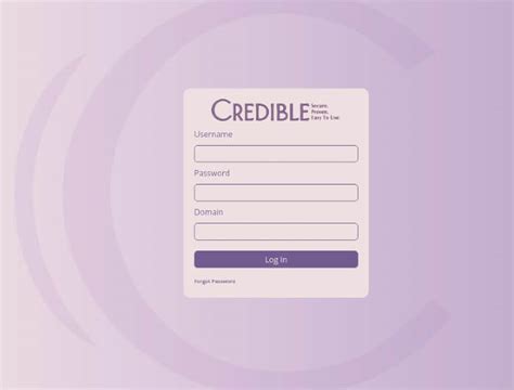 credible login.